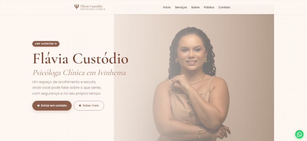 Landing page da Psicóloga Flávia